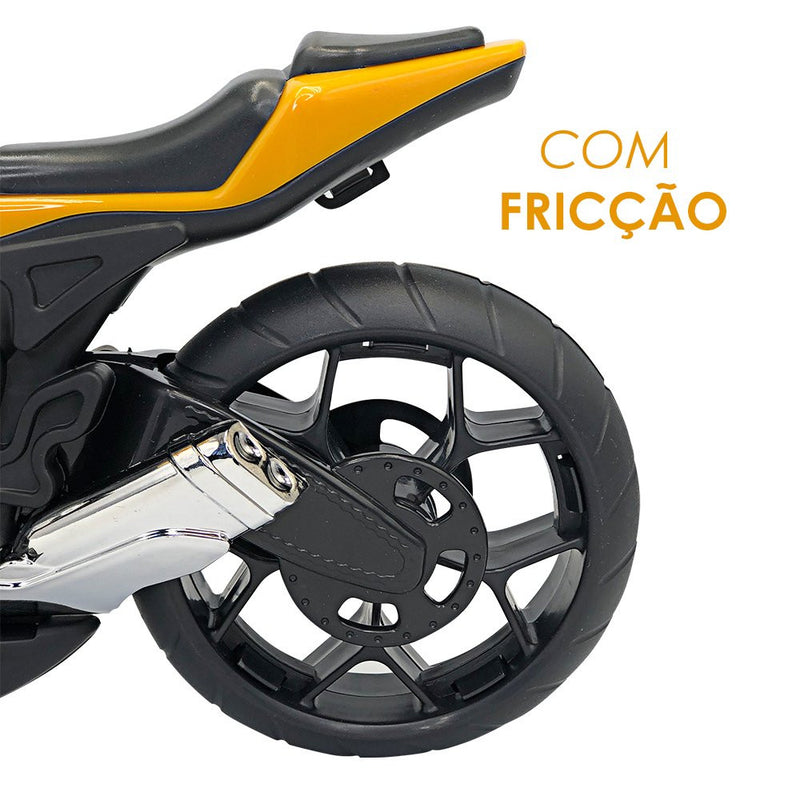 Super Moto 1600 Esportiva com Rodas com Fricção - Amarelo