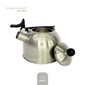 Chaleira Inox Com Apito 1,5 Litros Qualidade