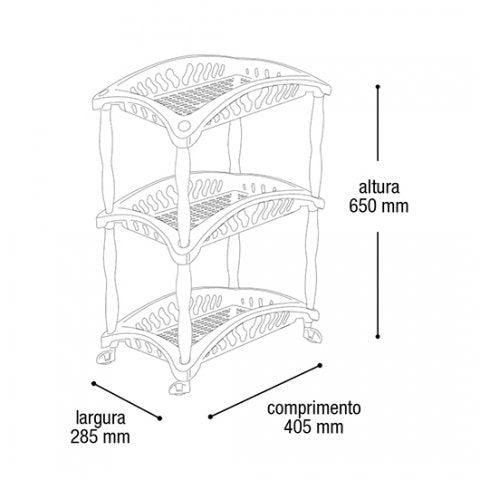 Organizador Vertical Triplo Fruteira Branco 3 Andares