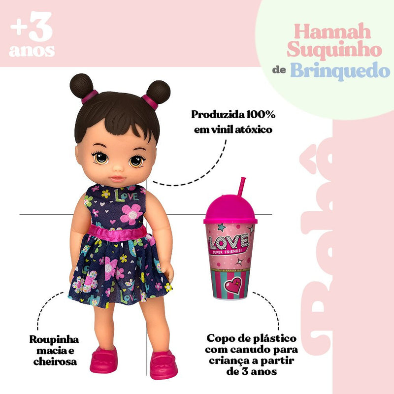 Boneca Hannah Suquinho Com Copo