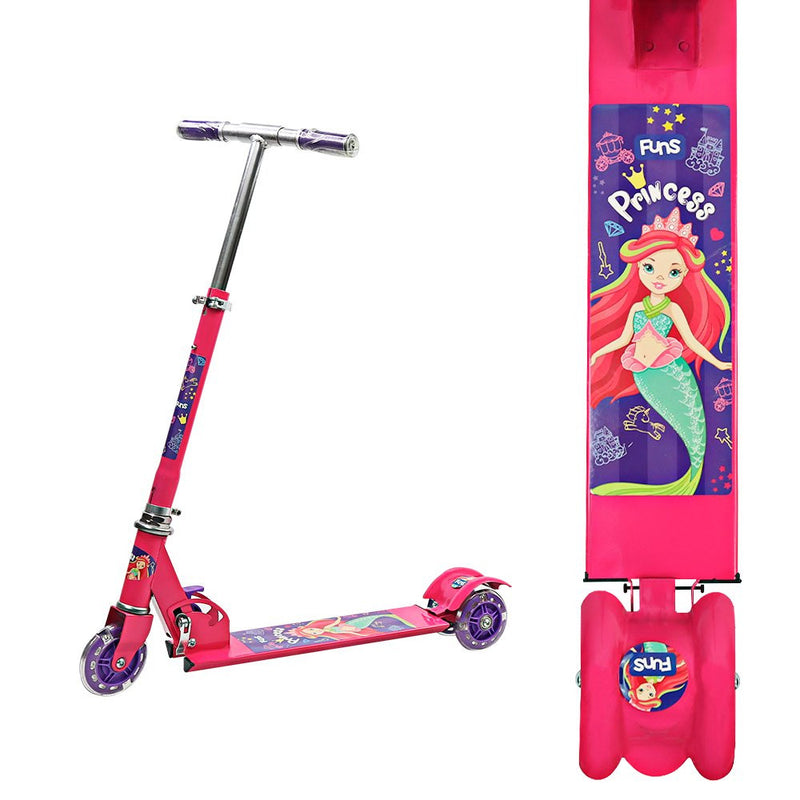 Patinete Infantil Princesa com 3 Rodas que Acendem com o Movimento