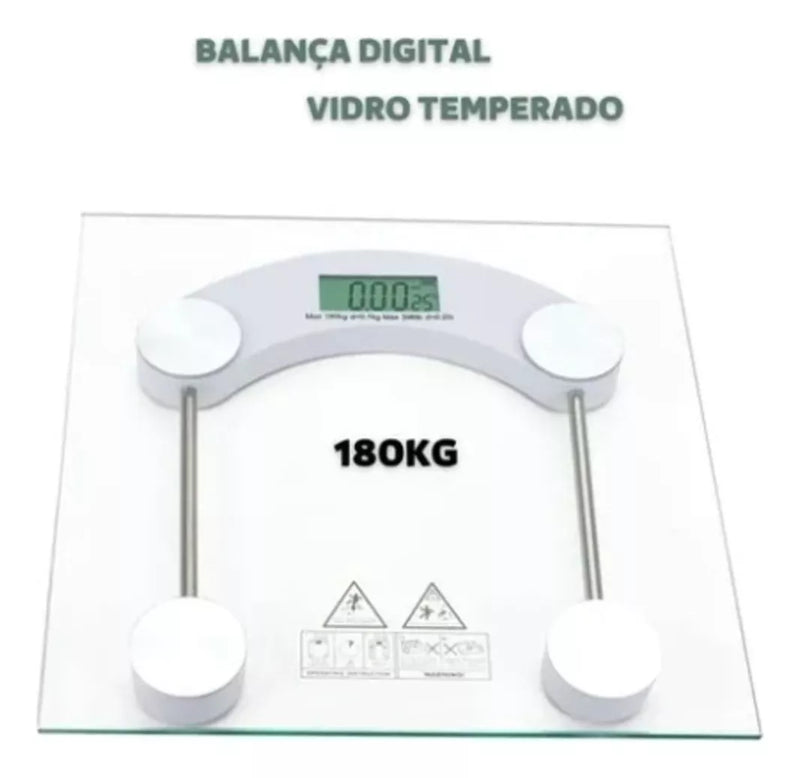 Balança Digital Eletrônica Vidro 180kg Academia Banheiro