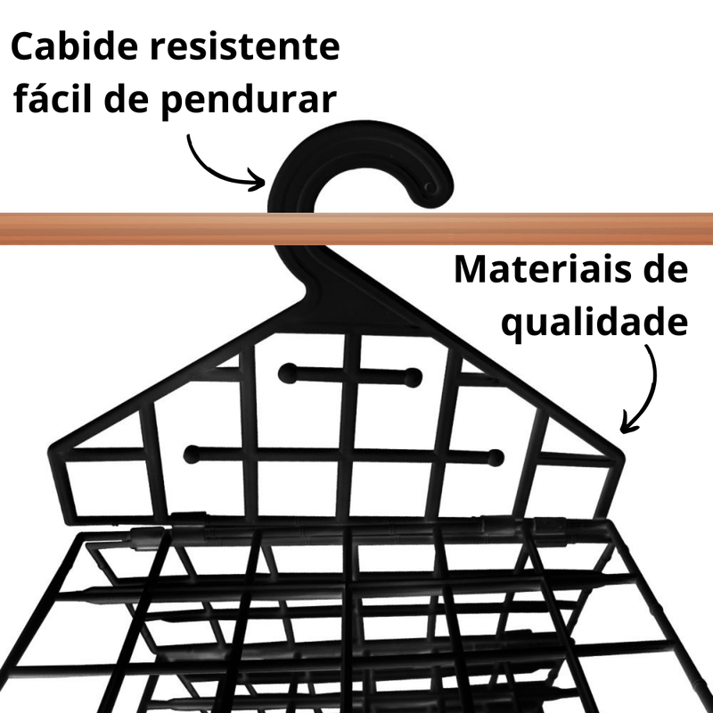 Organizador Suspenso Dobrável de 5 Níveis - Preto