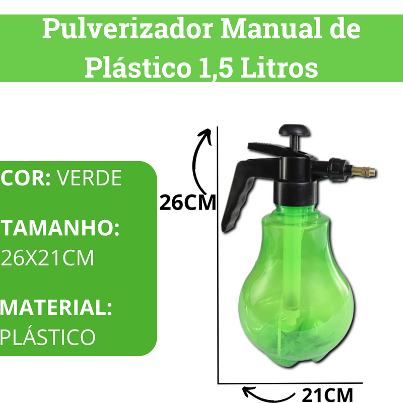 Pulverizador Manual de Plástico 1,5 Litros