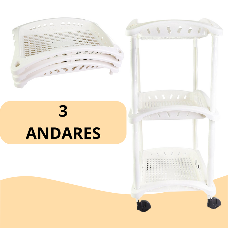 Organizador Vertical Triplo Fruteira Branco 3 Andares