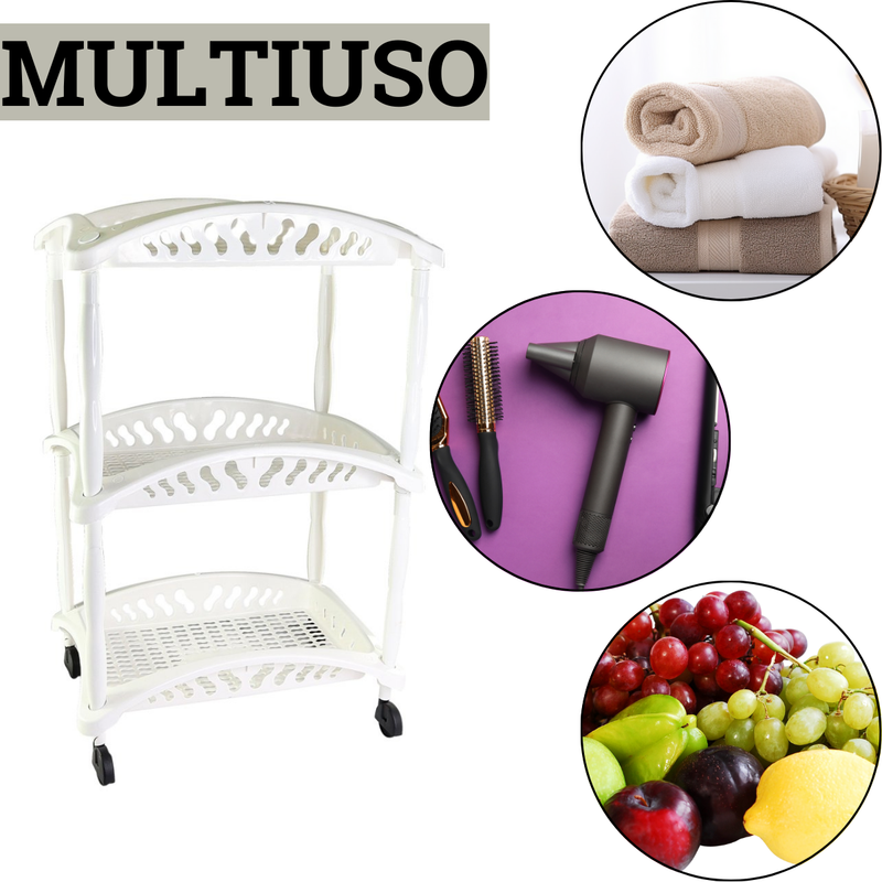 Organizador Vertical Triplo Fruteira Branco 3 Andares