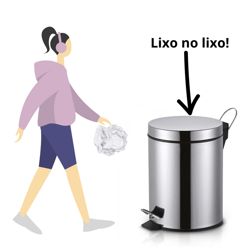 Lixeira de Inox com Pedal Veron 5 Litros