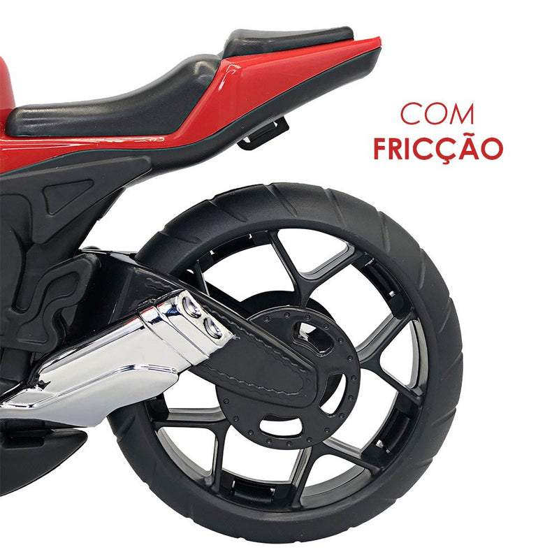 Super Moto 1600 Esportiva com Rodas com Fricção - Vermelho